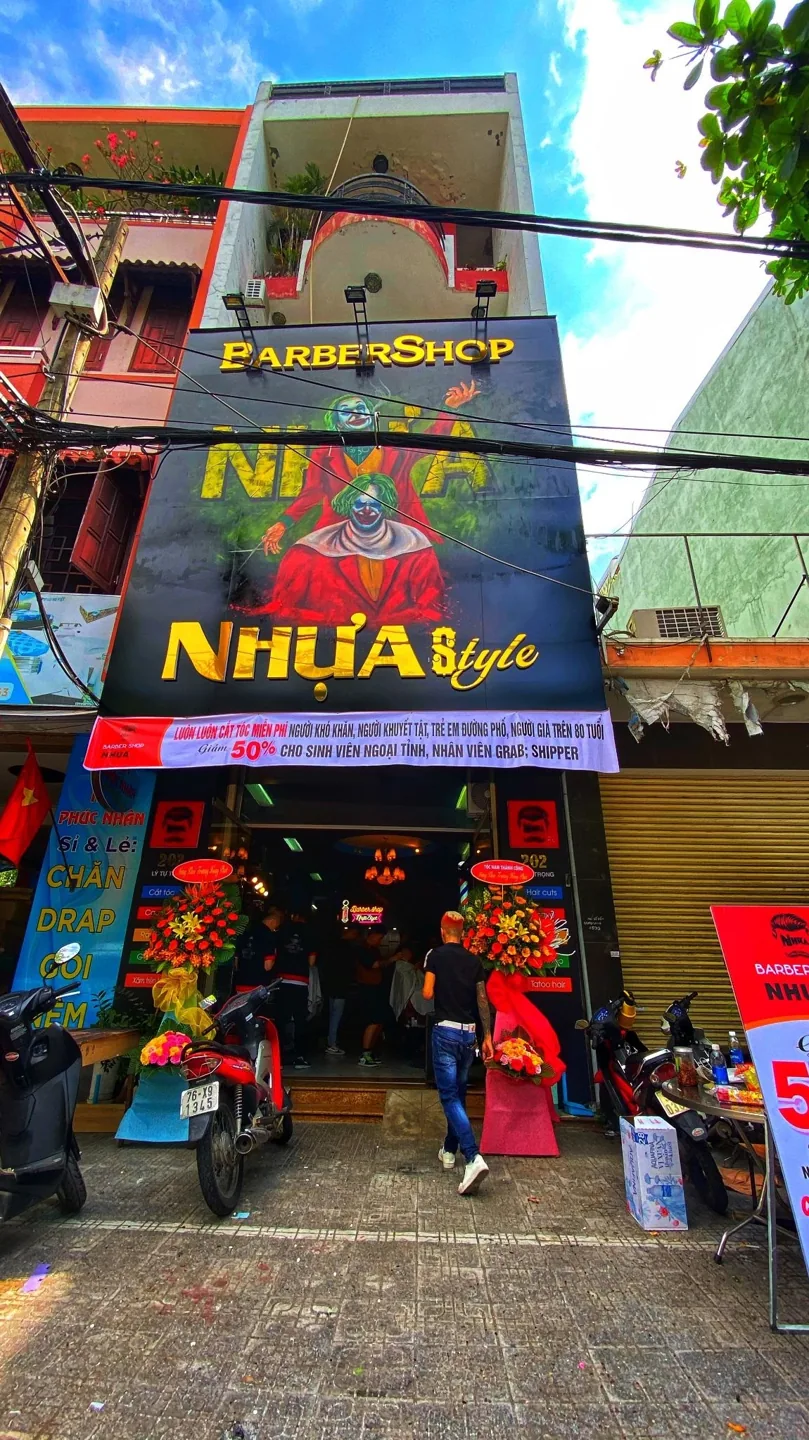 The barbershop storefront